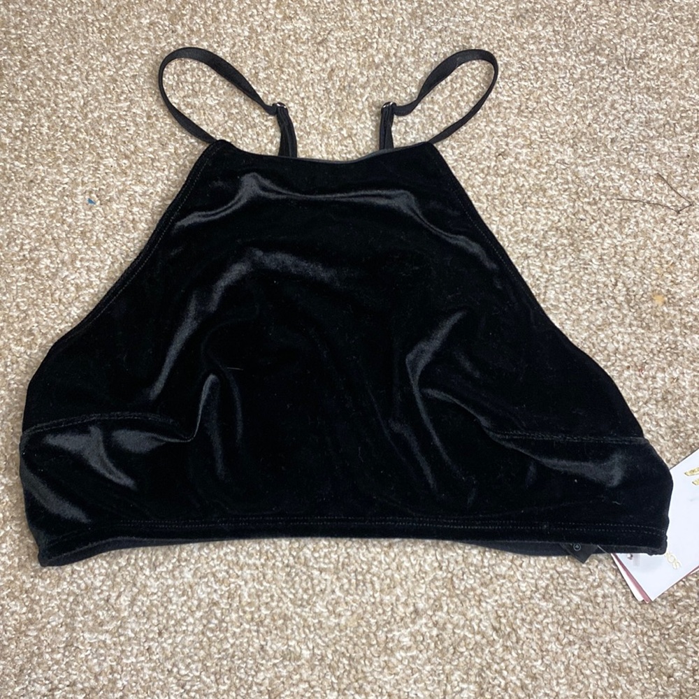 Velvet Soft top bralette with lace back